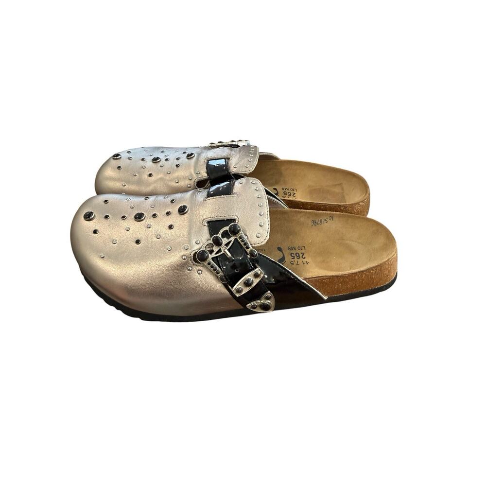 Birkenstock Betula Rocko, Pewter Studded Clog Sandals 41, US 10 M8 EUC Western - Picture 4 of 8